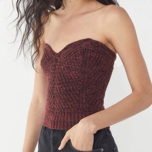 Uo Milan Ribbed Sweater Tube Top